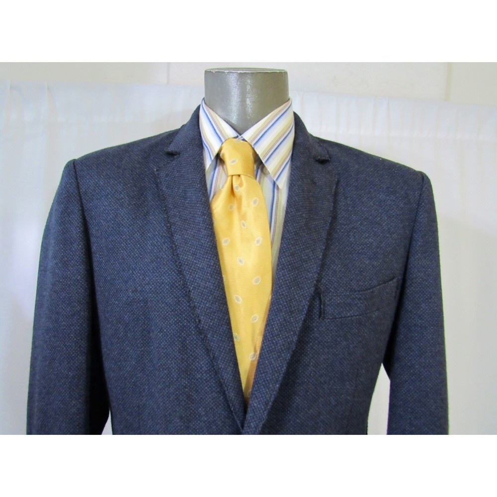 7 Diamonds Mannix Blue Cotton Blend Birdseye Patch Pocket Soft Shoulder Blazer L - Picture 4 of 15